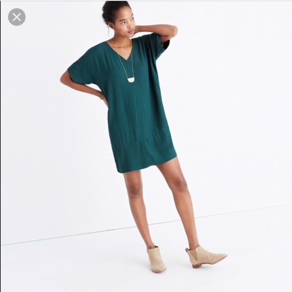 forest green shift dress